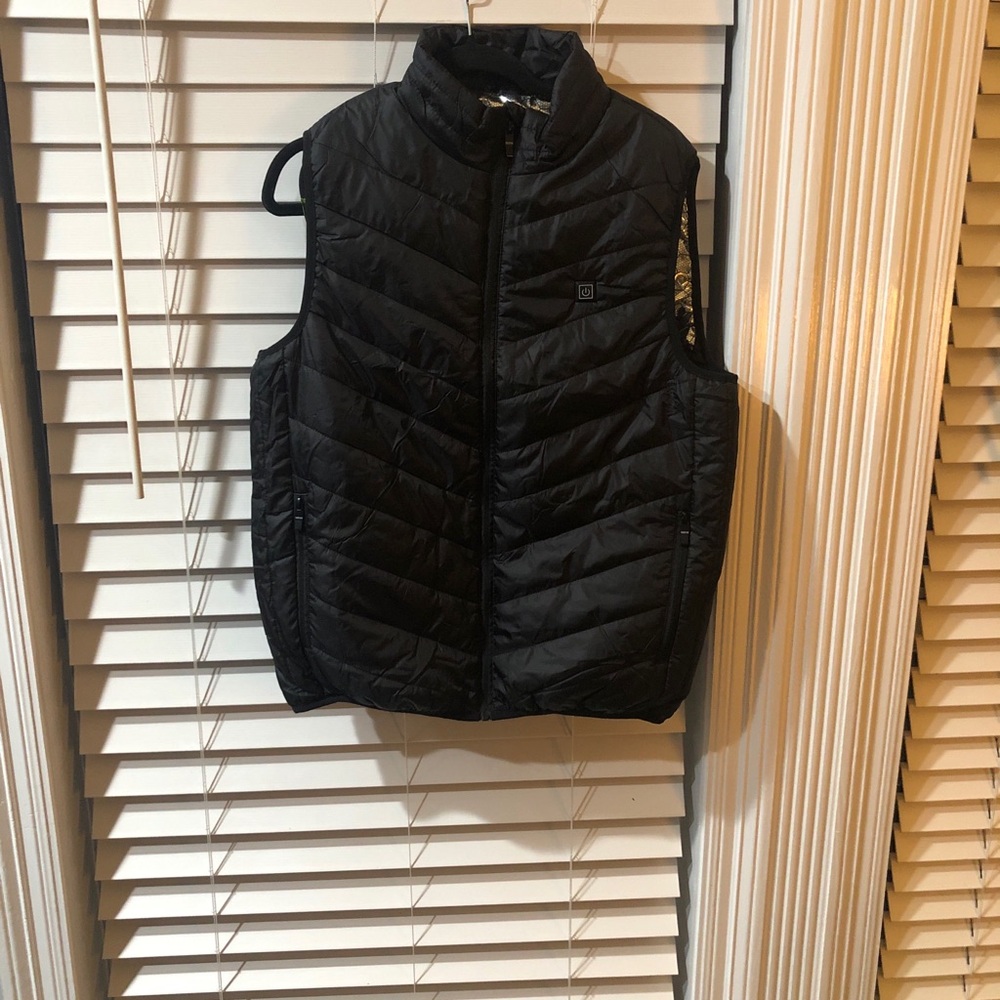 Black Quilted Puffer Vest - Kids heated vest without battery pack. New.